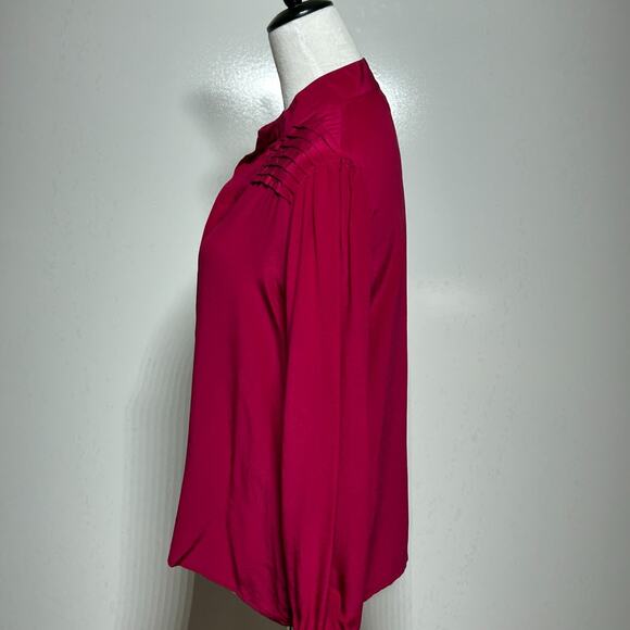 Sophisticate Jonathan Martin Top Womens 12 Pink Red Silk Button Up Y2K NWT - Picture 5 of 10